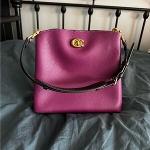Coach Magenta Leather Mini Bag
